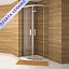 Mampara curva Serie 300 2 hojas correderas + 2 hojas fijas plata brillo para ducha de Kassandra